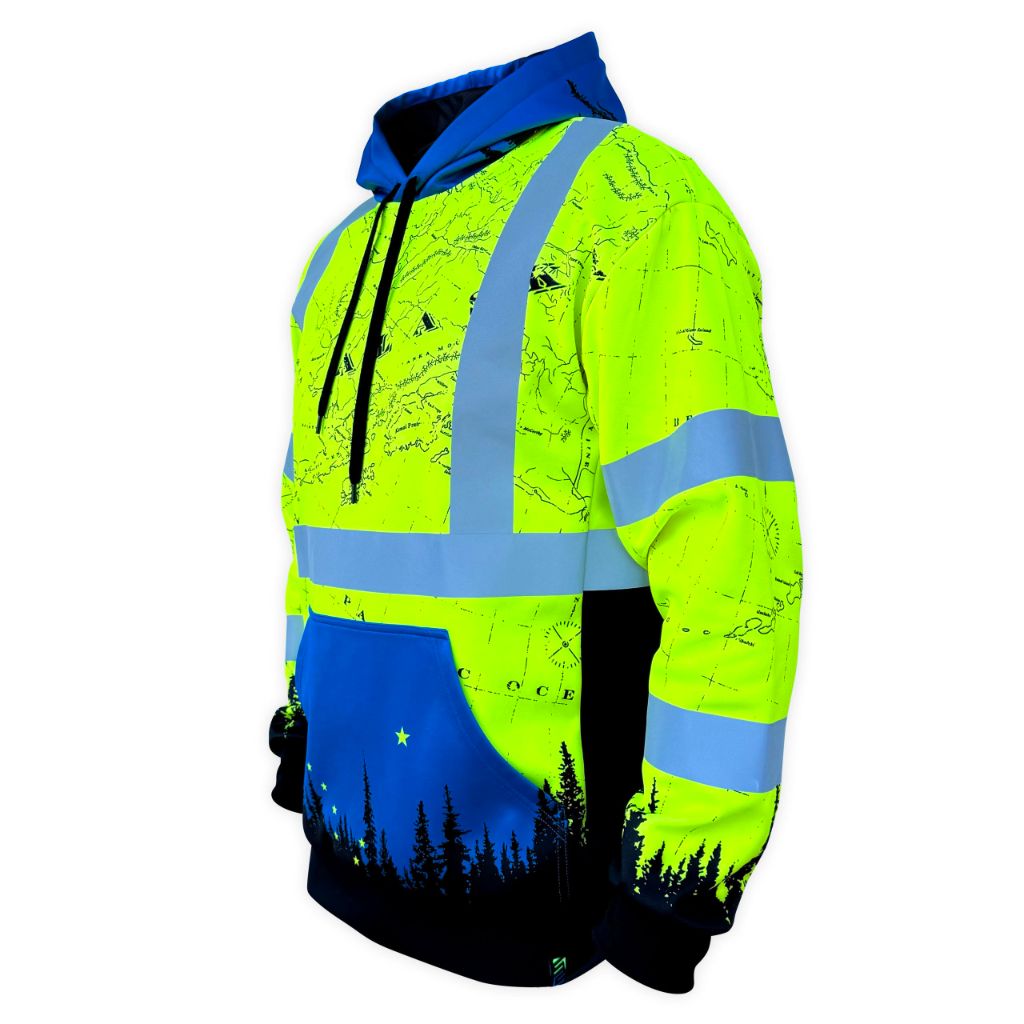 SafetyShirtz Men's SS360º Alaska - Class 3 - Type-R - Reflective Safety Hoodie, Yellow - 4X-Large
