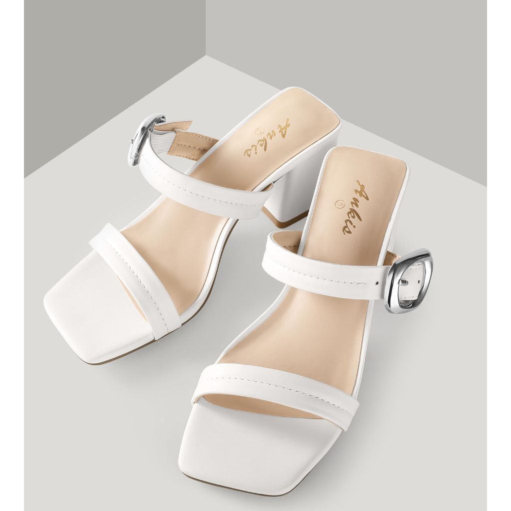 SZ 5, ANKIS- Women Square Open Toe Heels
