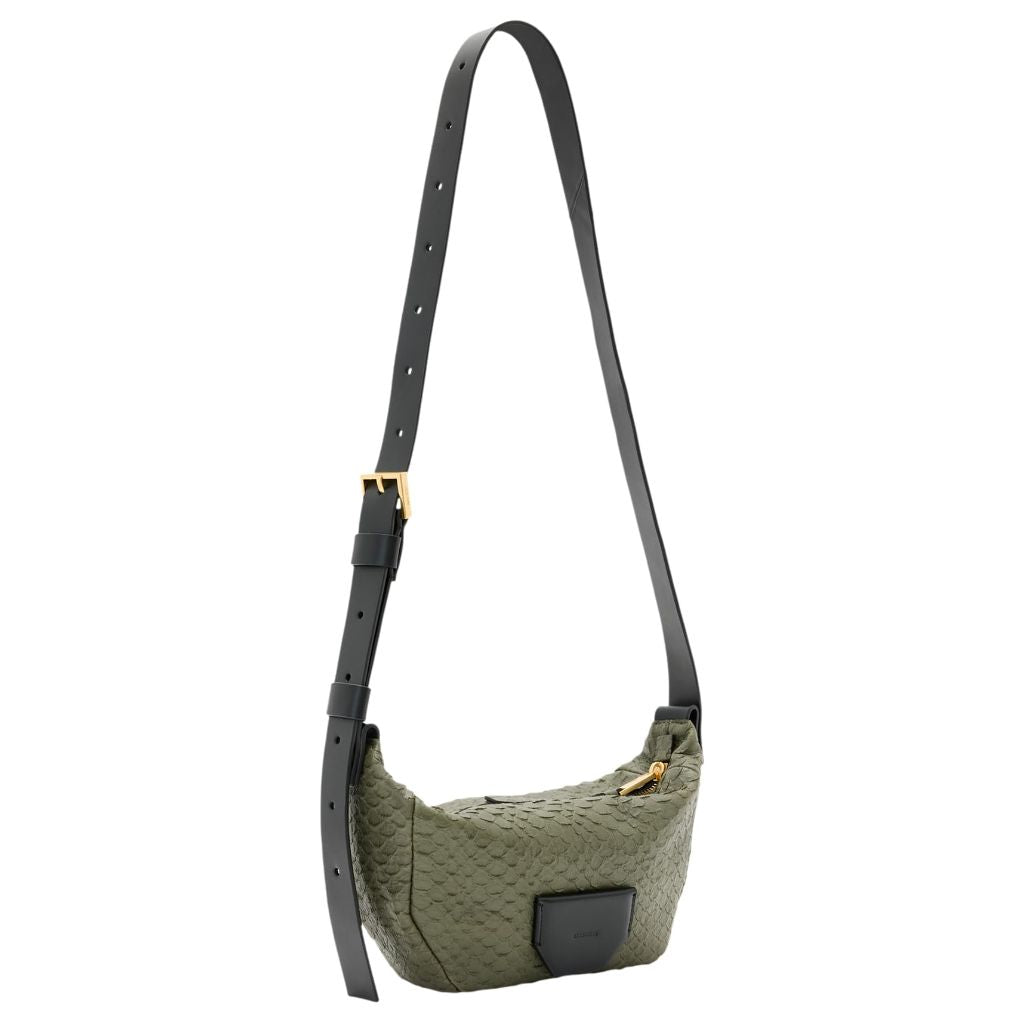 AllSaints Women's Handbags Madea Snake Xbody - Military Green