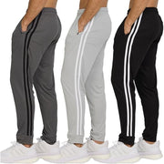 PURE CHAMP 3 Pack Mens Sweatpants with Zipper Pockets & Drawstring Light Weight Fitness Clothing Mesh Workout Joggers for Men Small