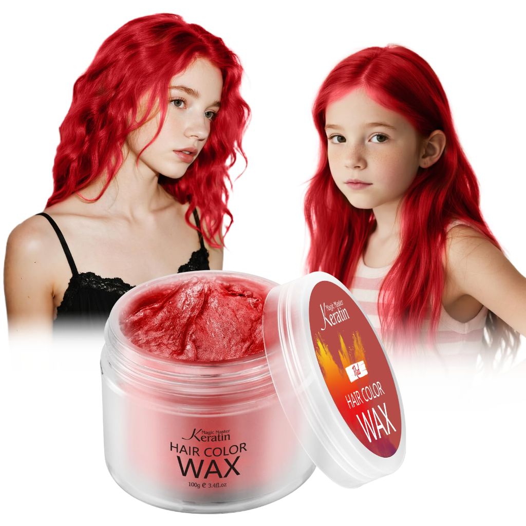 Temporary Hair Color Wax,Hair Color Dye for Color Treated Hair Natural Styling Instant Kids Mud Cream Gel  (Red)