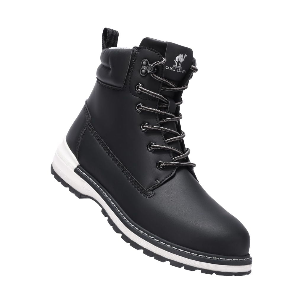 CAMEL CROWN Work Boots for Men Water-Resistant Soft Toe Non Slip - Black 10