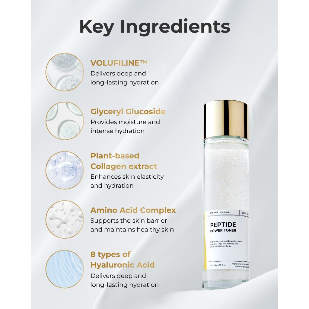 BOM Cosmetics Peptide Power Toner, Hydrating Serum - 150mL