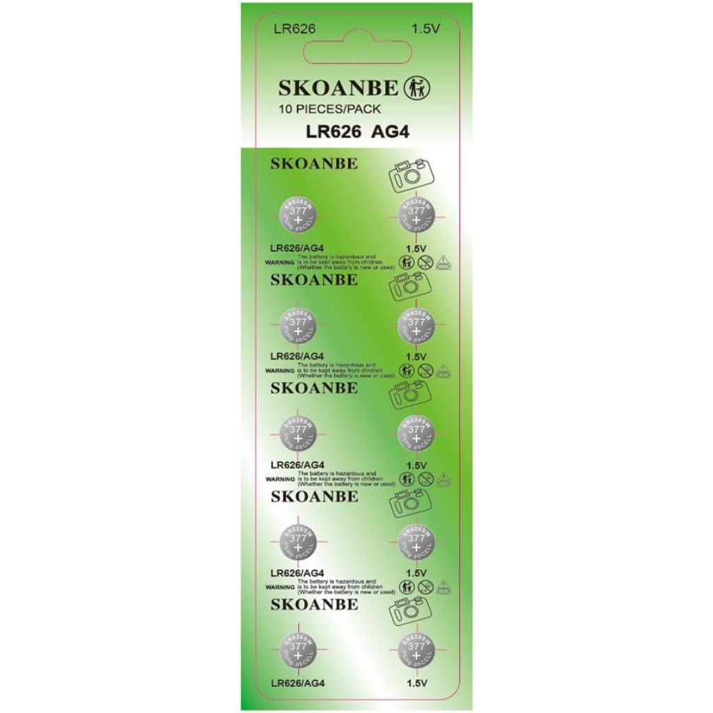 SKOANBE 10Pack SR626SW 377 LR626 AG4 1.5V Watch Battery