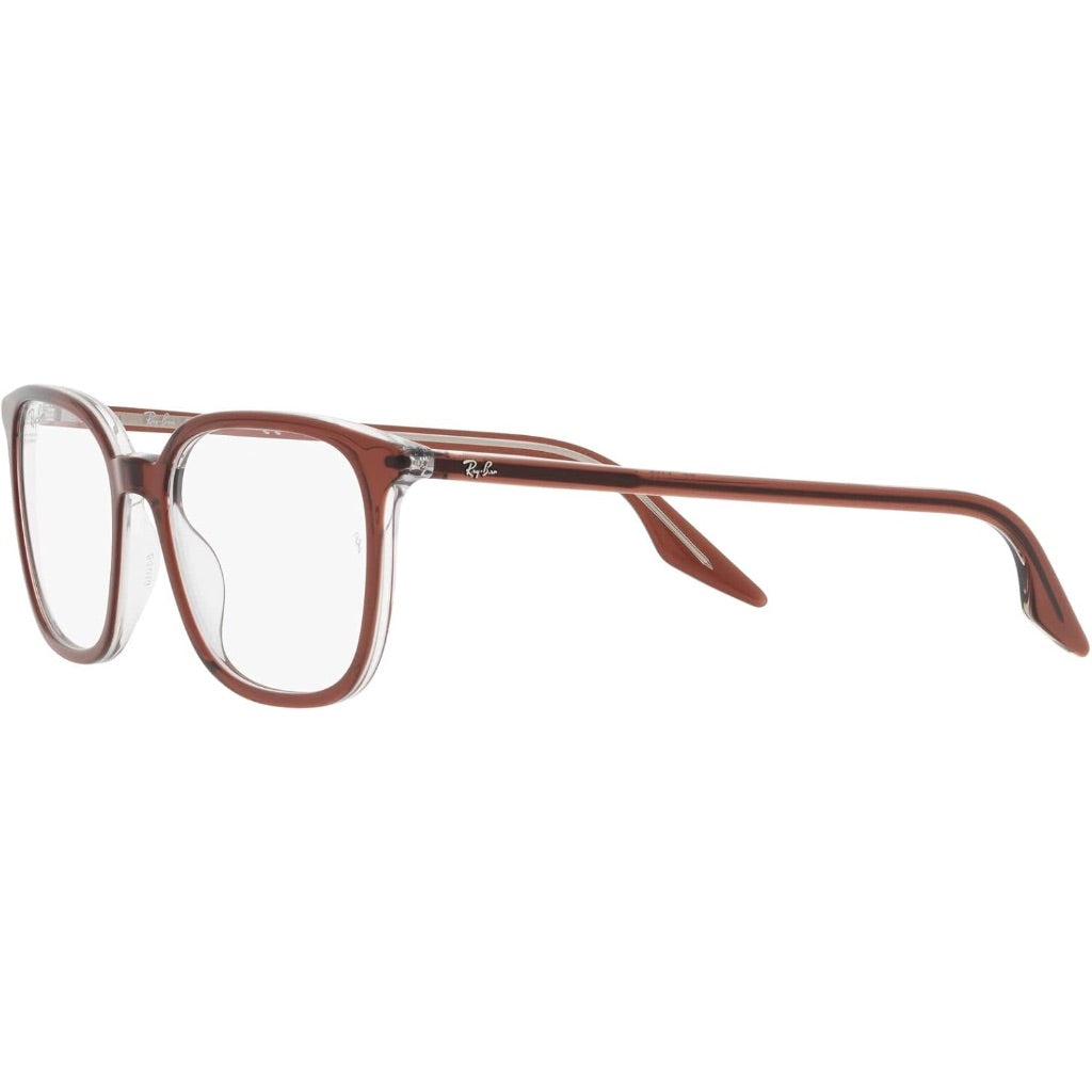 Ray-Ban Rx5406 Square Prescription Eyewear Frames, 54mm - Brown on Transparent Demo Lens