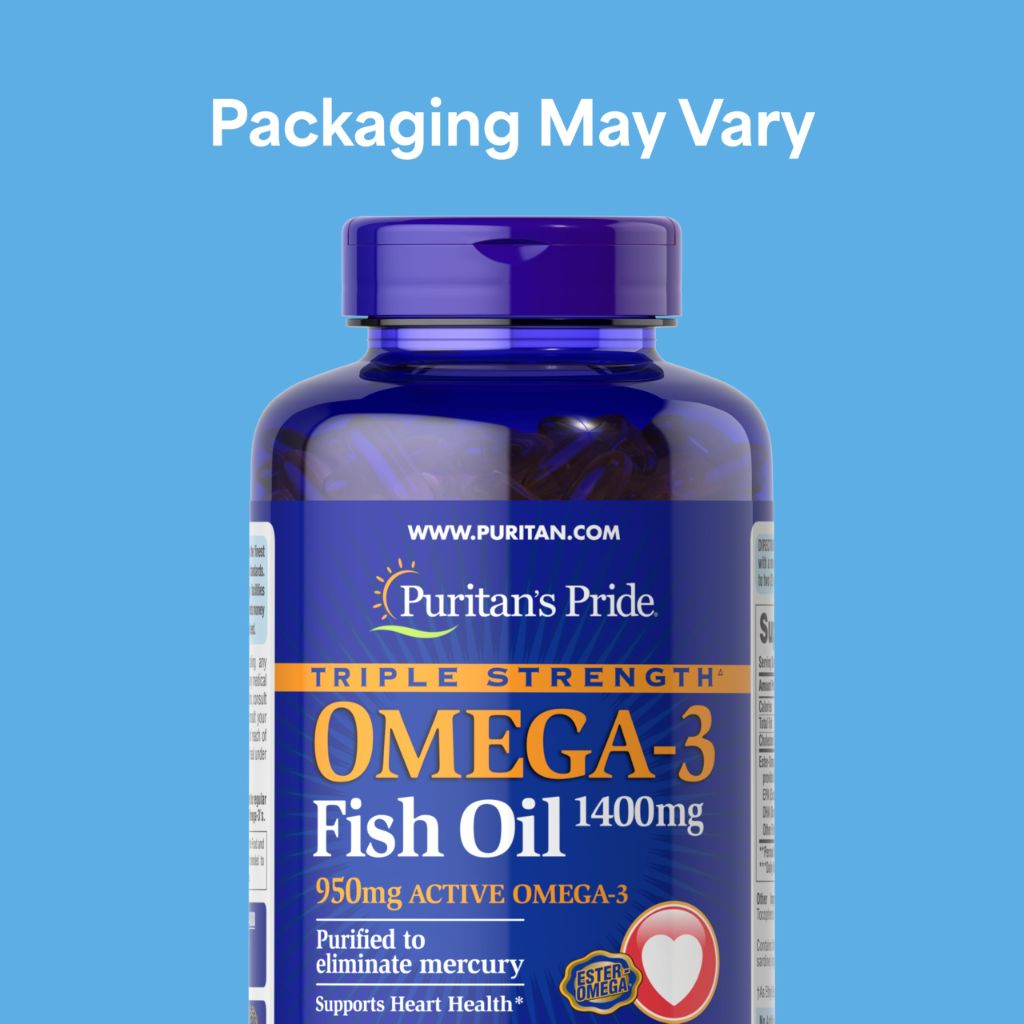 Puritan's Pride Triple Strength Omega-3 Fish Oil 1400mg - 240 Softgels