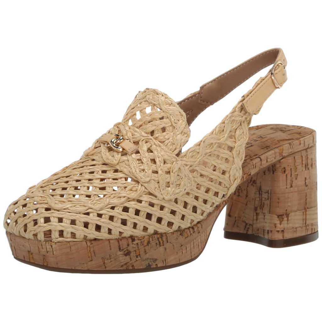 Aerosoles Women's Santiago Raffia Heeled Loafer, Natural Raffia - size 10M