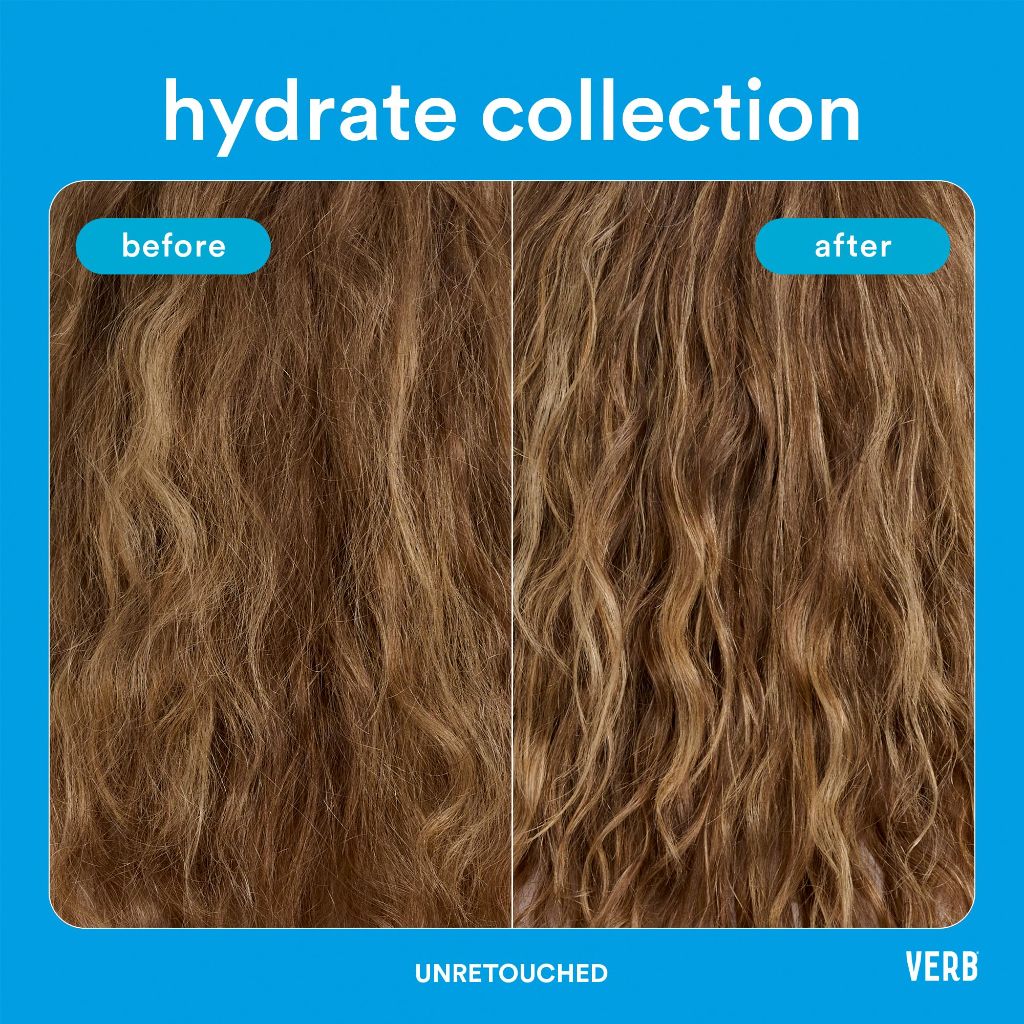VERB Hydrate Oil, 2 oz – Add Moisture - Increase Shine – Smooth Frizz – Heat Protection for Dry + Frizzy Hair - Amber + Warm Jasmine Scent