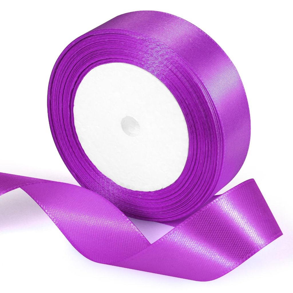 Rose Purple Satin Ribbon (1in x 25 Yds)