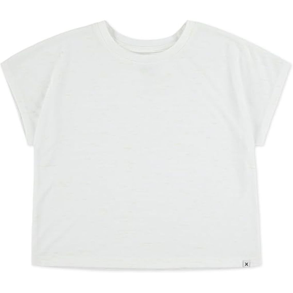 Hurley Girl's Soft Knit Basic T-Shirt - Marshmallow, Size Small