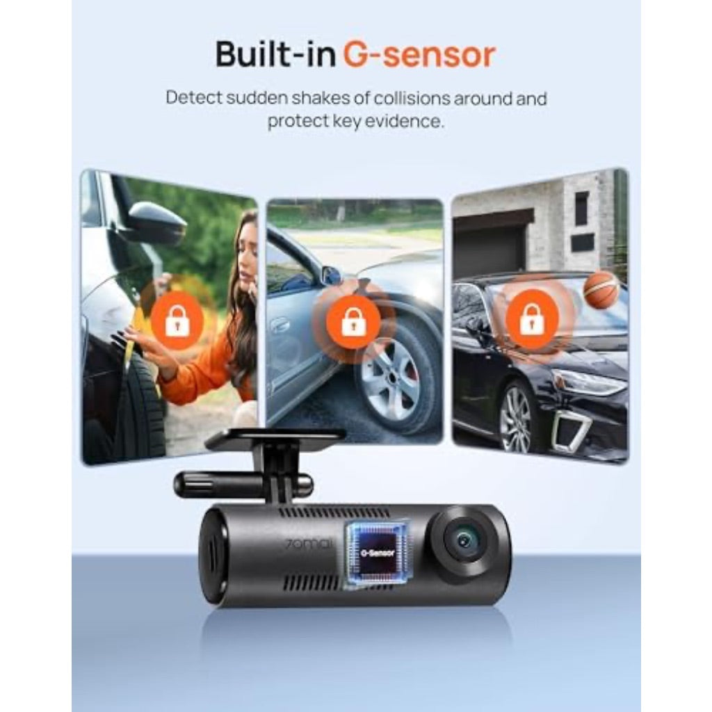 70mai Smart Dash Cam M310, 1296P QHD, Built-In Wi-Fi, 130° Wide-Angle FOV, WDR, Night Vision, iOS/Android Mobile App, Loop Recording, Parking Monitor, Time-Lapse