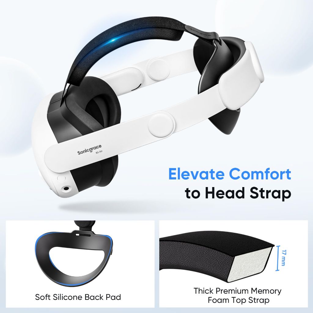 Sonicgrace S3 Air Comfort Head Strap Compatible with Meta Quest 3 and Quest 3S