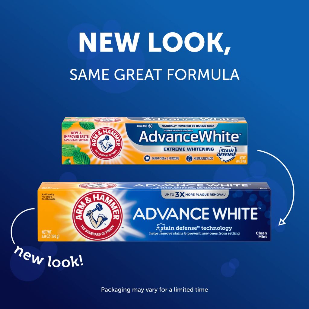 Arm & Hammer Advance White Extreme Whitening with Stain Defense, Fresh Mint, 6 oz Twin Pack