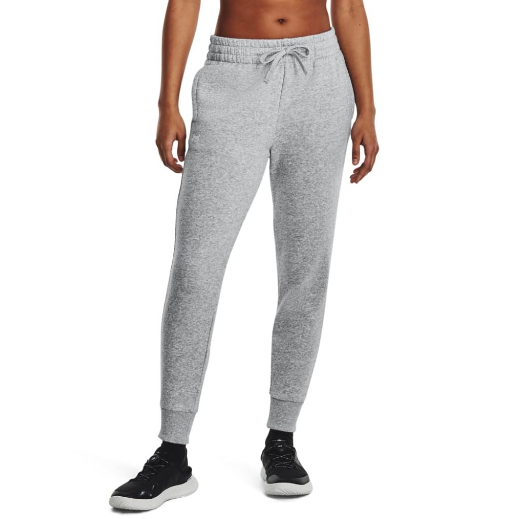 Under Armour Womens Rival Fleece Joggers, (012) Mod Gray Light Heather / / White, Medium