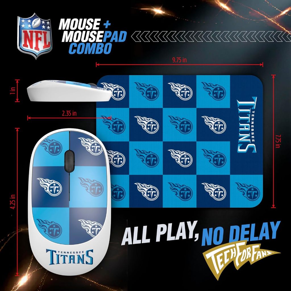 SOAR NFL Wireless Mouse and Mouse Pad - Cincinnati Bengals