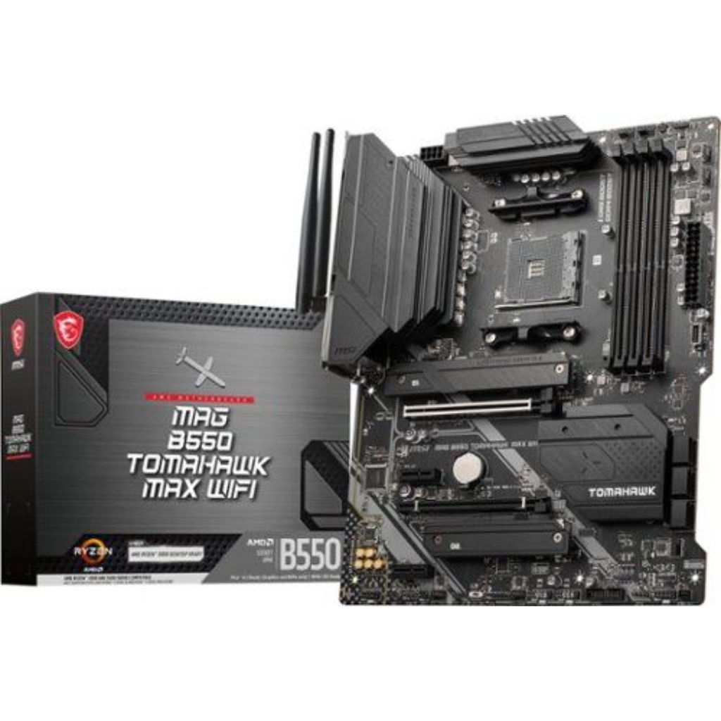 MSI MAG B550 TOMAHAWK MAX WIFI, AMD B550 ATX AM4, 4 Dimm DDR4, PCIE 4.0, M.2 X 2, USB 3.2 Ports, JRGB JRAINBOW, WIFI 6
