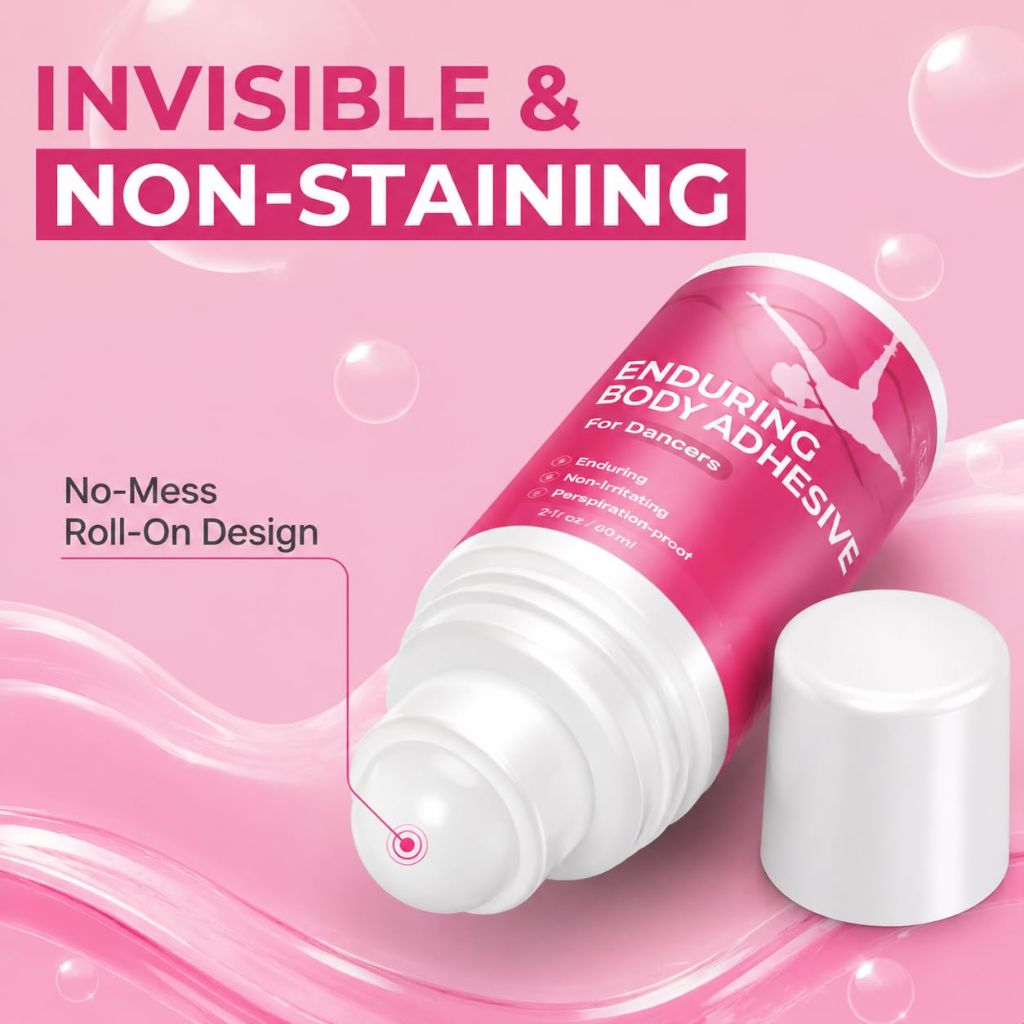 Body Glue & Body Adhesive for Clothes - 2 fl oz Professional Body Adhesive for Clothing Roll On