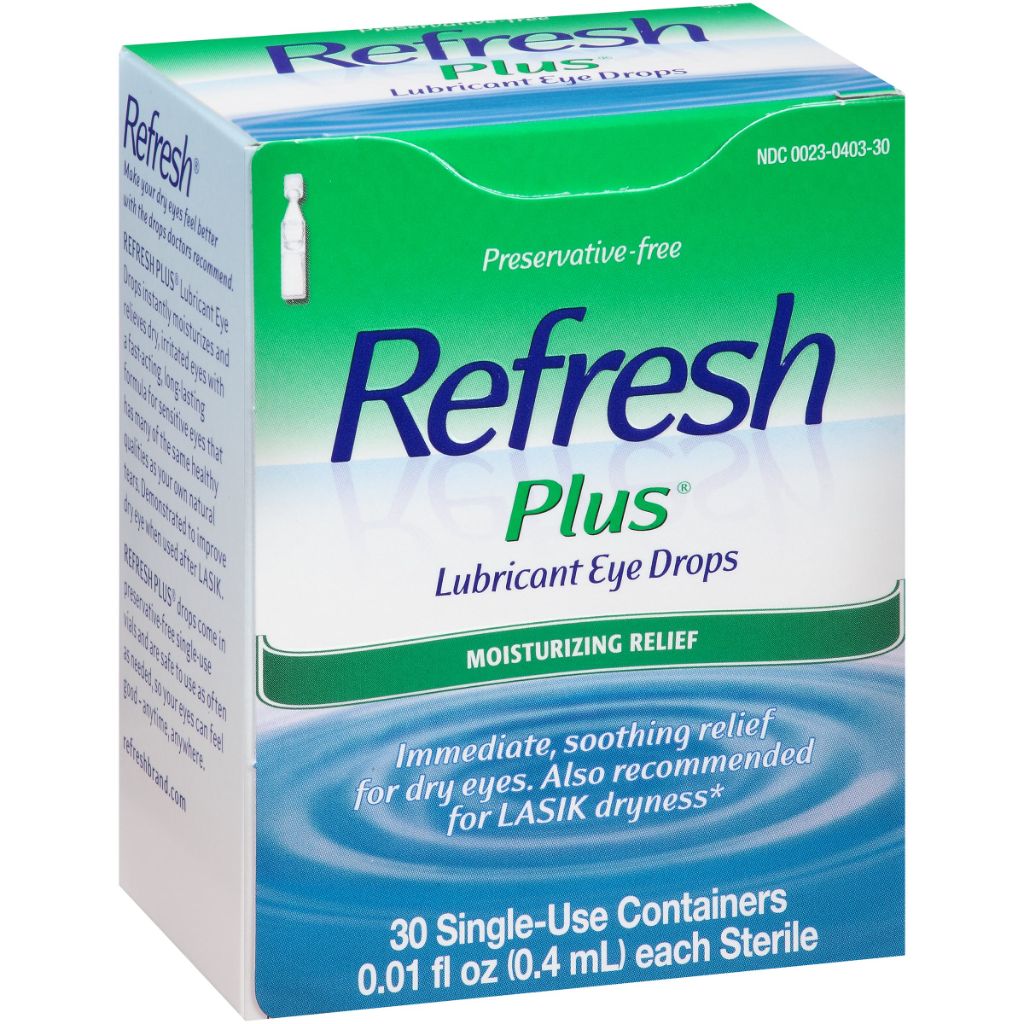 A&Z Pharmaceutical Refresh Plus Lubricant Eye Drops Single-Use Containers, Count of 30 (Pack of 1)