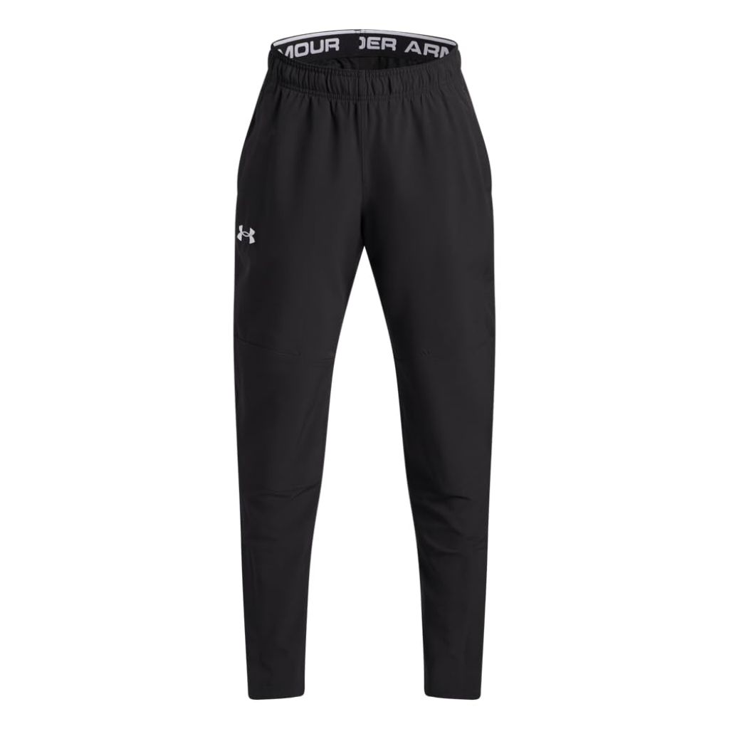 Under Armour Boys' Hockey Warm Up Pants, Black / White, X-Large