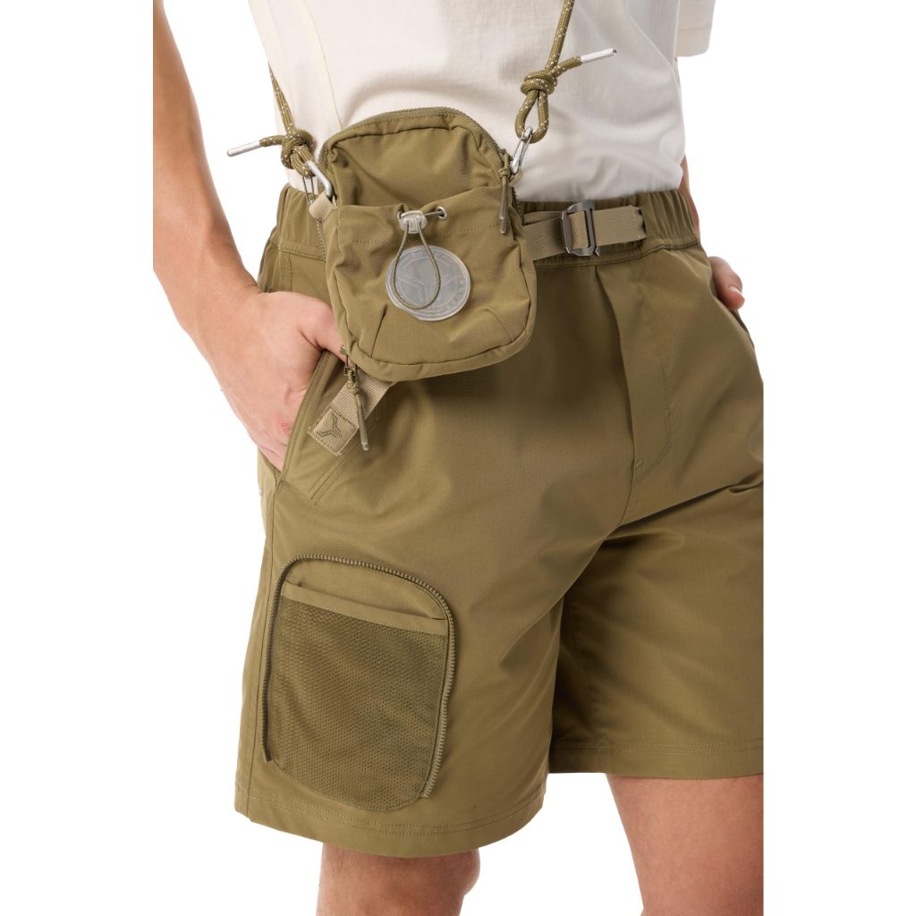 Cross-eyed Moose Men's Boombox Short with Cross buddy Detachable Bag, Dusky Green, Large