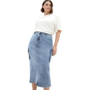 City Chic Women's Plus Size Skirt-Raya, Light Denim