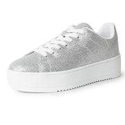 J. Adams Hero Platform Sneakers - Silver Glitter 5.5