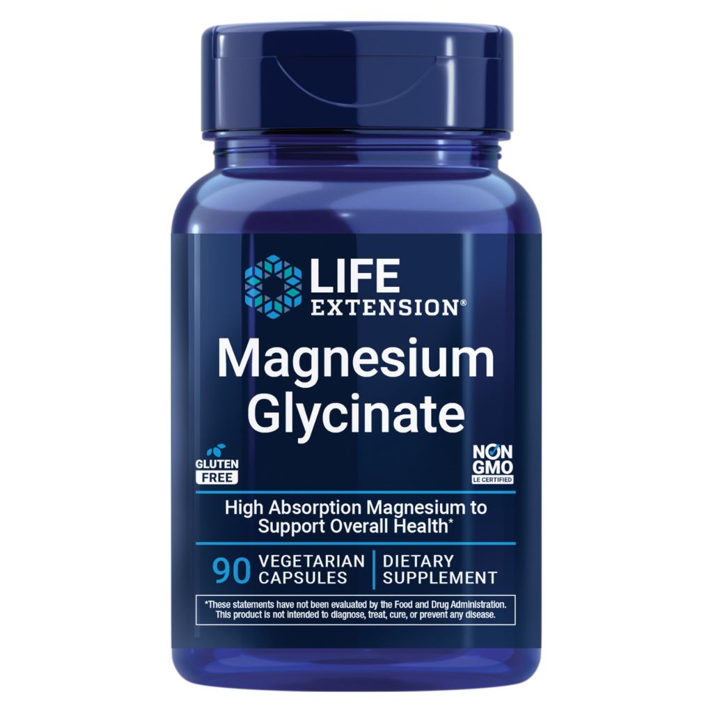 Life Extension Magnesium Glycinate, Heart Health, Bone Health, Nerve and Muscle Support, 90 Capsules