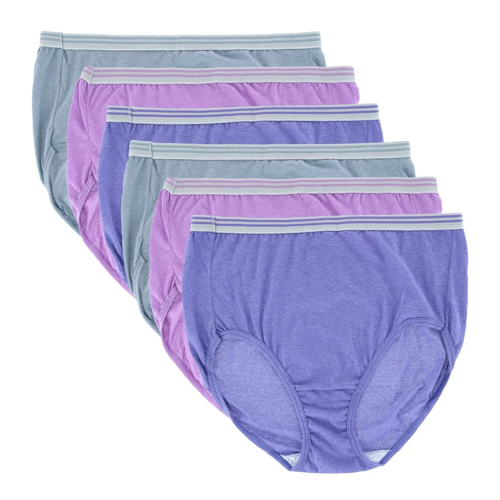Fruit of the Loom Fit for Me Womens Plus Heather Assorted Brief Underwear, 6 Pack, 13, ASSORTED