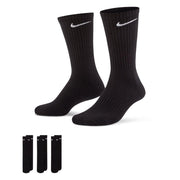 Nike Everyday Cushion Crew Training Socks, (3 Pair), Black/White, Medium