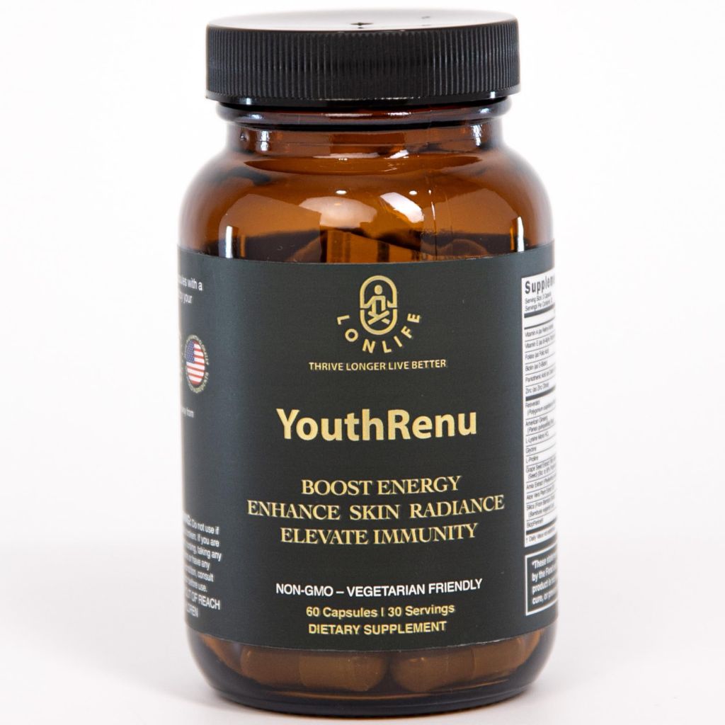 YouthRenu Premium 1200mg Resveratrol & American Ginseng Supplement - 60 Vegetarian Capsules