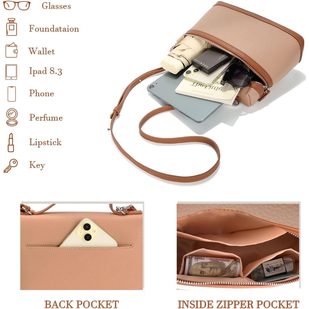 Crossbody Bag Purses for Women Trendy Vegan Leather Shoulder Bag for Women Satchel Purse