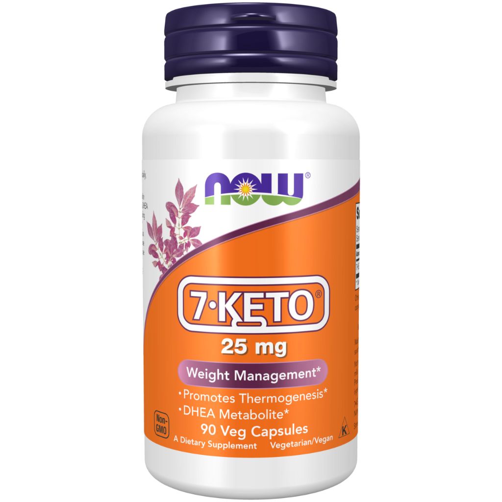NOW Foods Supplements, 7-Keto (DHEA Acetate-7-one) 25 mg, Weight Management - 90 Veg Capsules