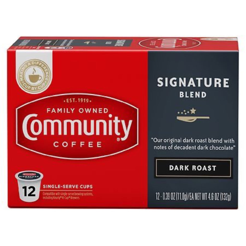 Community Coffee Signature Blend Dark Roast Coffee Single-Serve Cups  0.39 oz  12 count