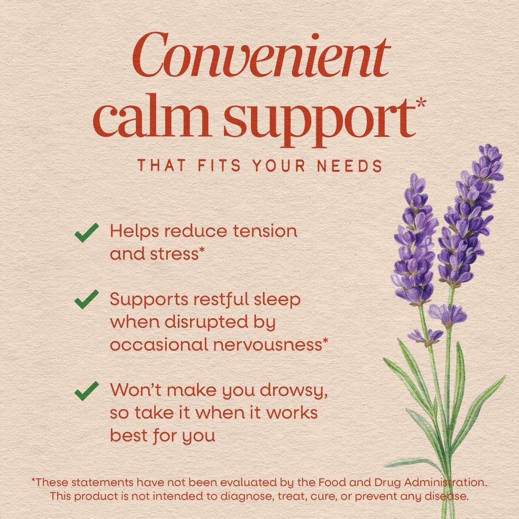 Nature's Way CalmAid Lavender Oil Supplement for Calm & Stress Support | 30 Count