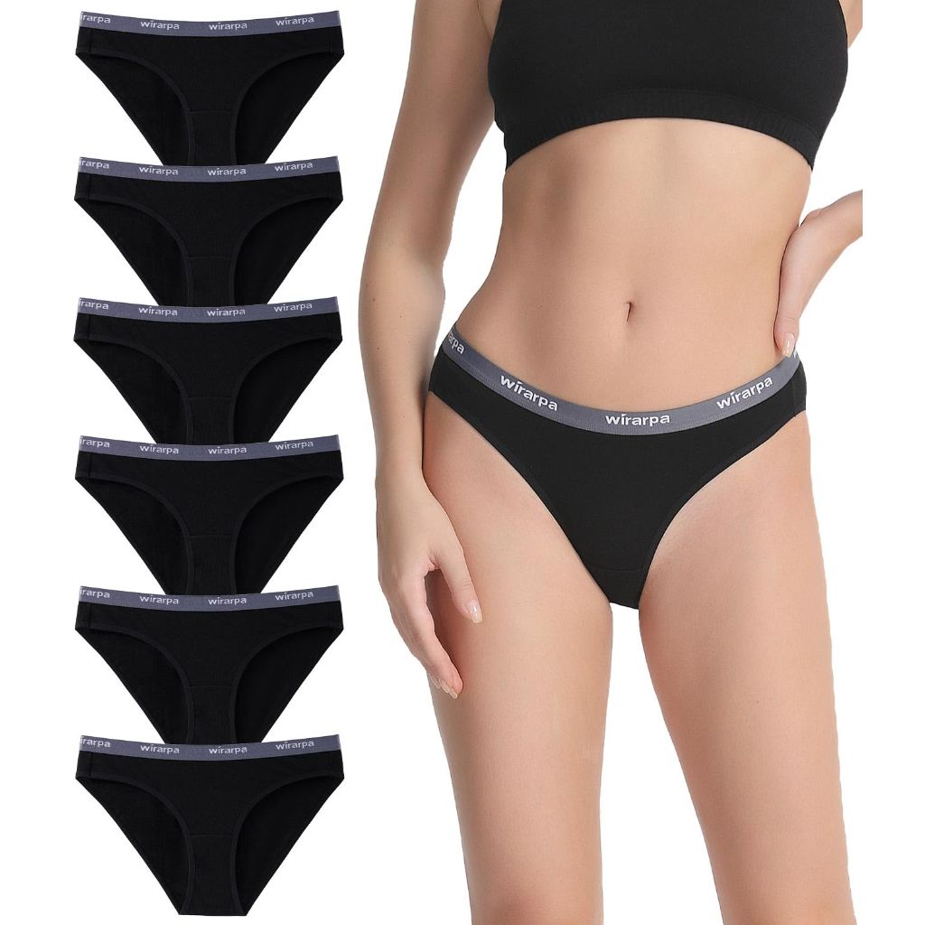 Wirarpa Women's Bikini Panties Motive High Cut Sexy Cotton Underwear 4 Pack,Size 2XL
