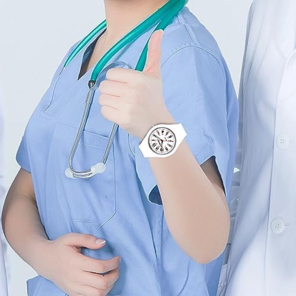 PINDOWS Women's Analog Quartz Wrist Watch with Silicone Strap - White