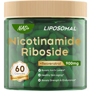 NAD Supplement Nicotinamide Riboside Resveratrol 900mg, High Purity Liposomal NAD+, NMNH Supplement Alternative,for Anti-Aging, Energy, Focus(60)