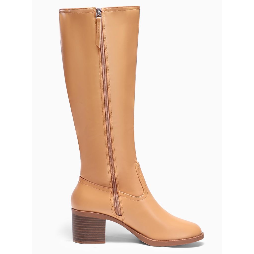 Coutgo Womens Knee High Boots, Light Brown - size 10