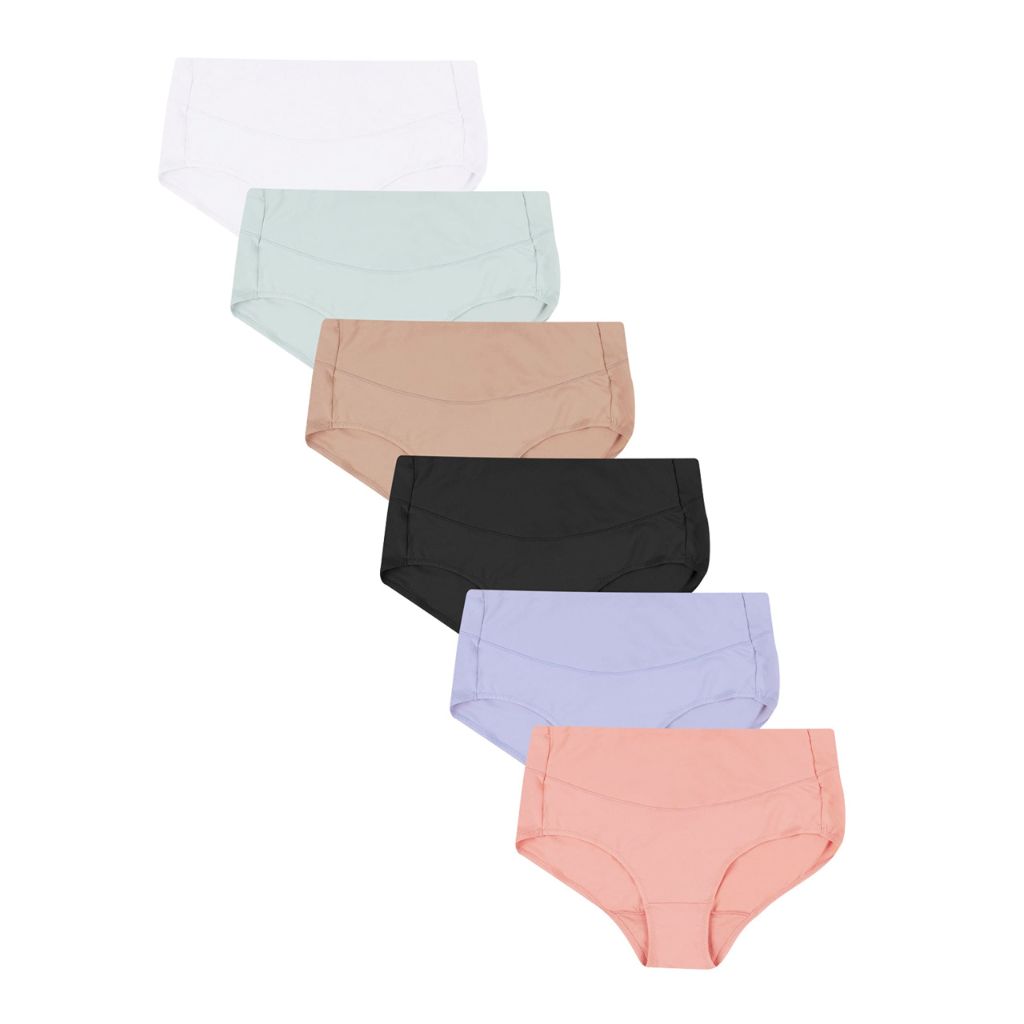 Hanes Womens Signature Smooth Microfiber High-waisted Briefs, Assorted Colors (6pk) - size 9/2XL