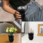 Camera Lens Stainless Steel Coffee Mug - Black