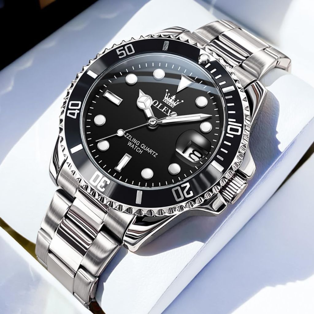 OLEVS Luxury Watches for Men Big Face Stainless Steel | Analog Quartz