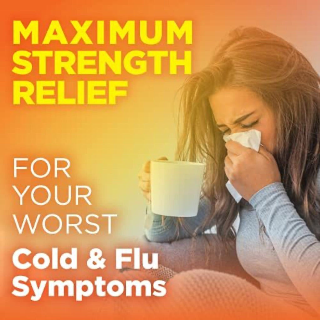 Amazon Basic Care Daytime Cold & Flu Liquid - Orange, 12 fl. oz.