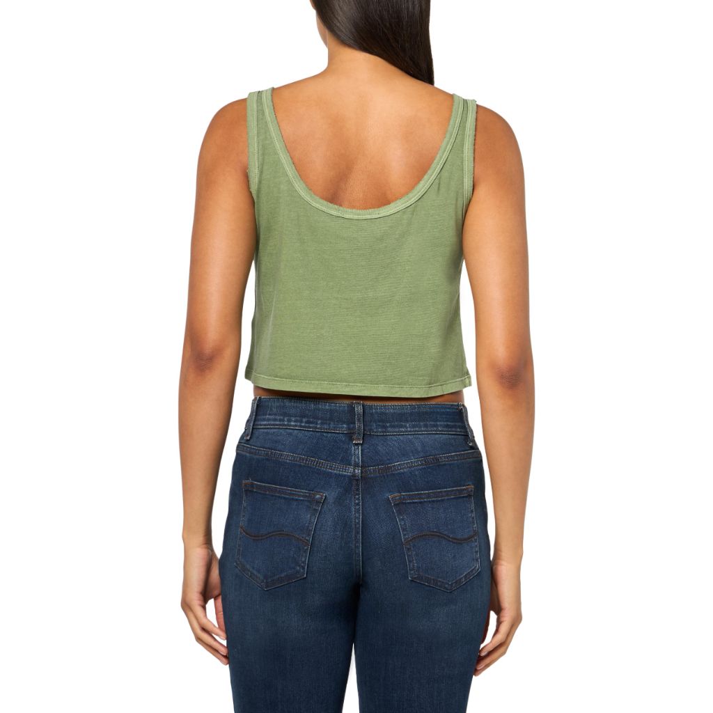 Forever 21 Cropped Tank Top Olive Large