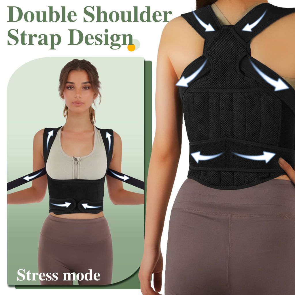 Xihan Back Brace & Posture Corrector, Black, SZ  L