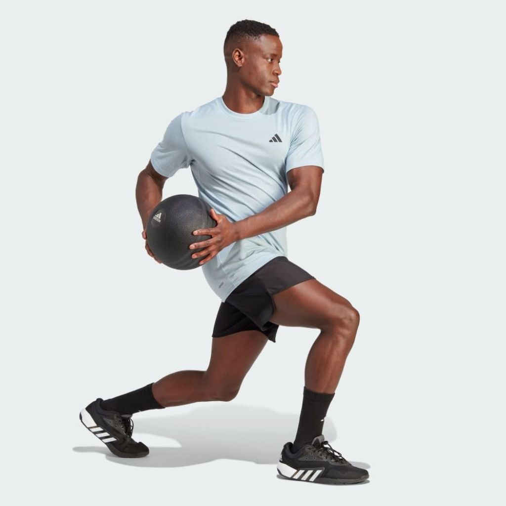 Adidas Men's Essentials Logo Training T-Shirt, Wonder Blue/Black, Small