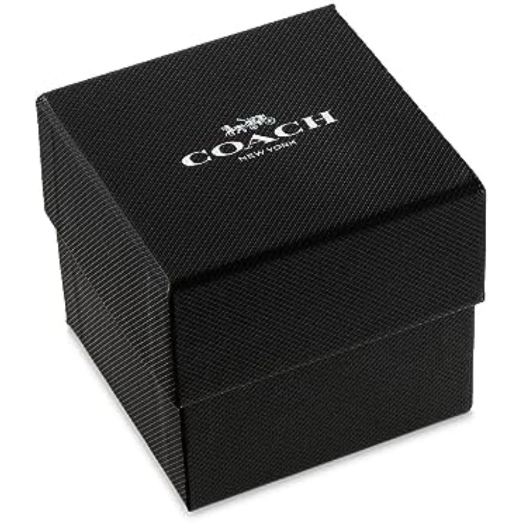 Coach Men's Elliot Quartz 43mm Watch 2-Hand Analog, Black Case/Silver Link Bracelet