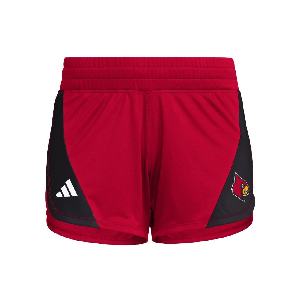 Adidas Women's D4T Woven University of Louisville Training Shorts, Team Power Red/Black/White/University of Louisville, X-Small/3" Inseam