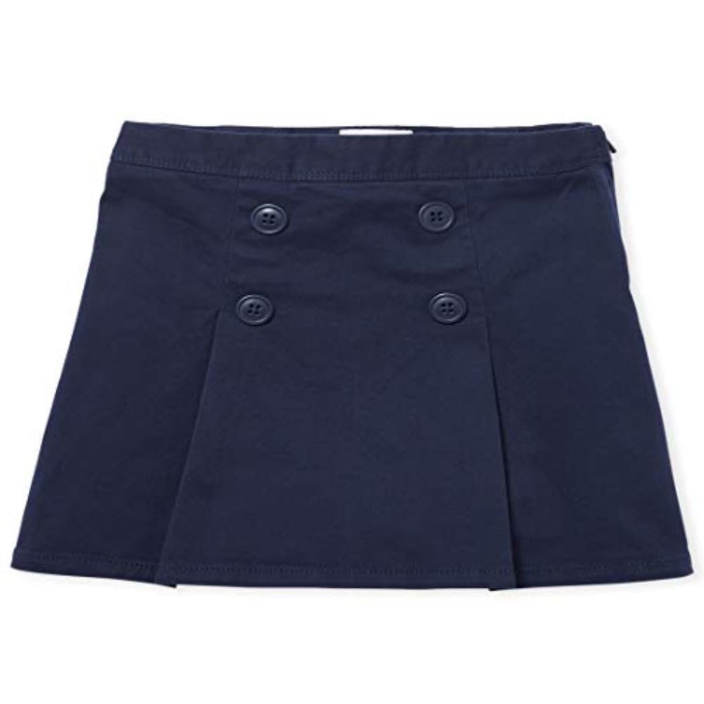 SZ 12, The Children's Place Girls' Uniform Button Skort Tidal