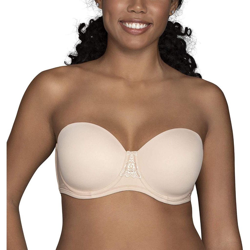 Vanity Fair Women's Beauty Back Smoothing Strapless Bra, 4-Way Stretch Fabric, 36G, Rose Beige