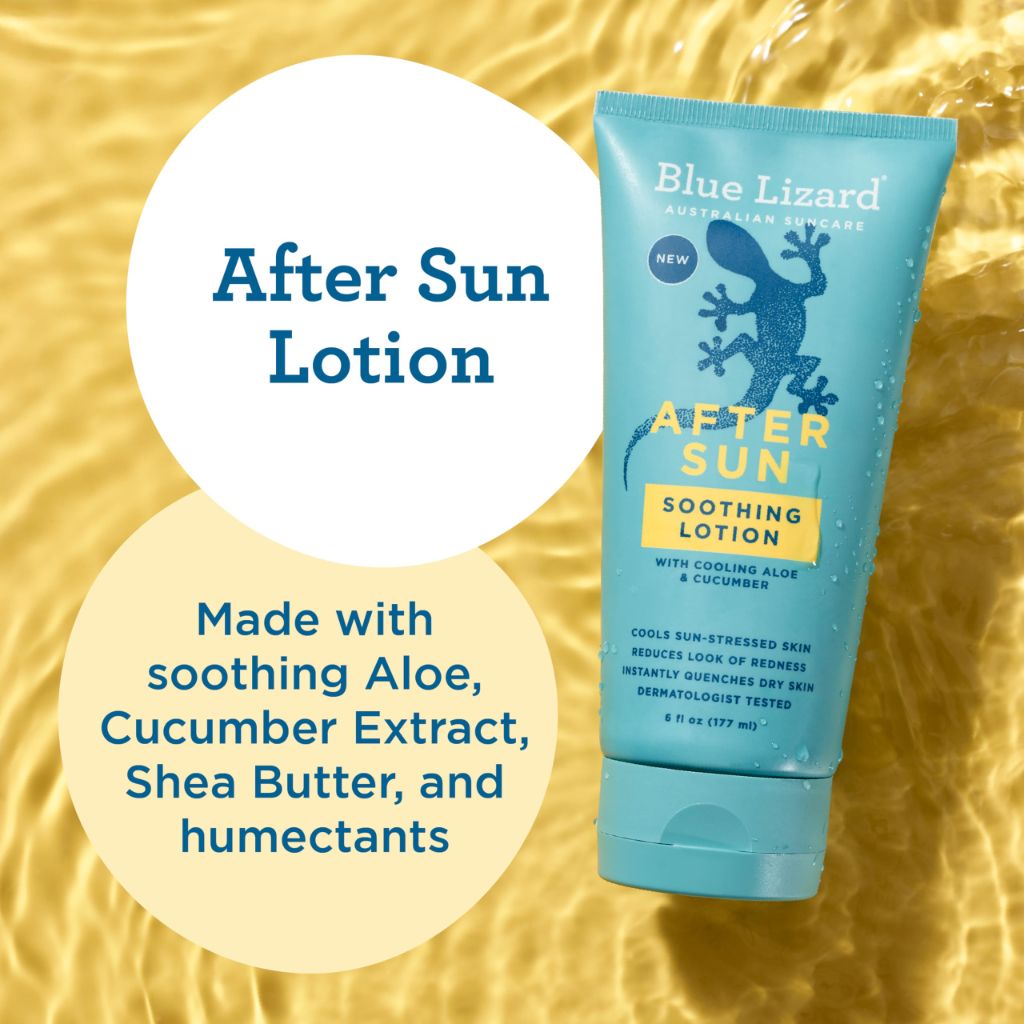 BLUE LIZARD After Sun Soothing Lotion, Lightweight Formula with Shea Butter, 6 oz.